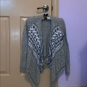 Gray knit cardigan